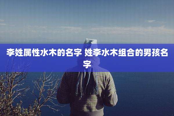 李姓属性水木的名字 姓李水木组合的男孩名字