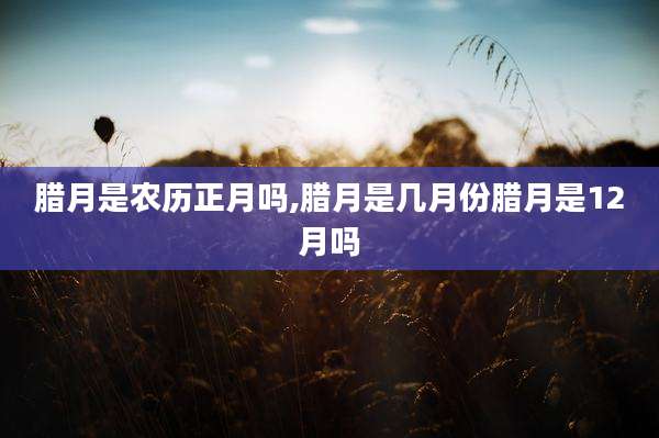 腊月是农历正月吗,腊月是几月份腊月是12月吗