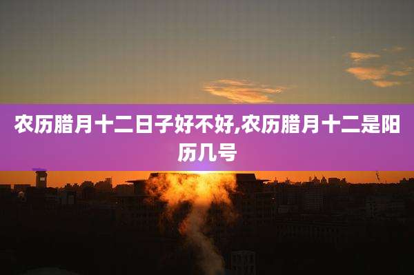 农历腊月十二日子好不好,农历腊月十二是阳历几号