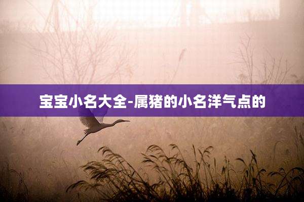 宝宝小名大全-属猪的小名洋气点的