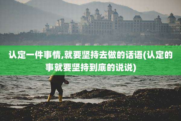 认定一件事情,就要坚持去做的话语(认定的事就要坚持到底的说说)