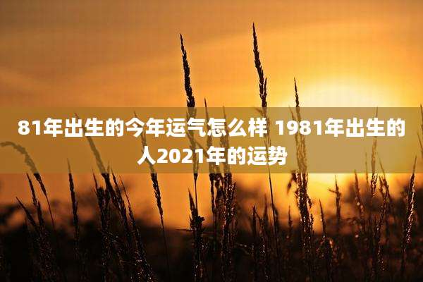 81年出生的今年运气怎么样 1981年出生的人2021年的运势