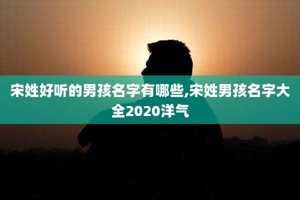 宋姓好听的男孩名字有哪些,宋姓男孩名字大全2020洋气