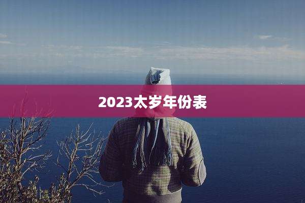 2023太岁年份表