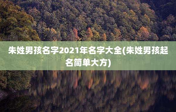 朱姓男孩名字2021年名字大全(朱姓男孩起名简单大方)