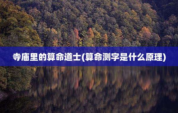 寺庙里的算命道士(算命测字是什么原理)