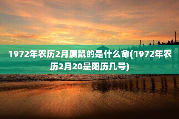1972年农历2月属鼠的是什么命(1972年农历2月20是阳历几号)