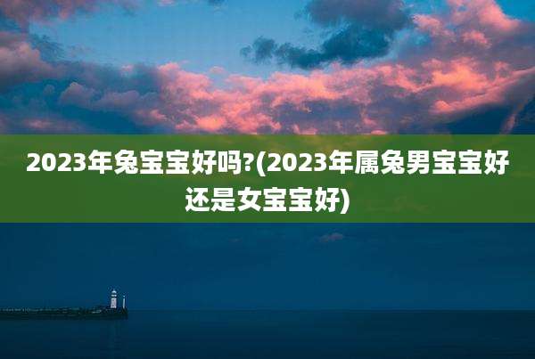 2023年兔宝宝好吗?(2023年属兔男宝宝好还是女宝宝好)