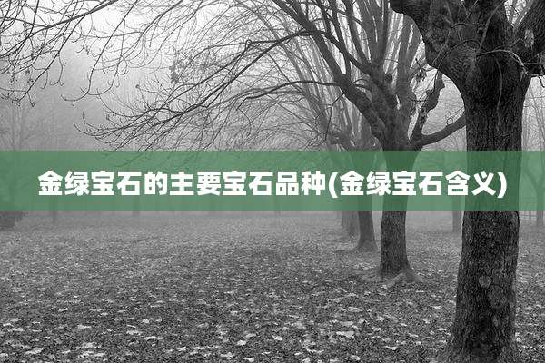 金绿宝石的主要宝石品种(金绿宝石含义)