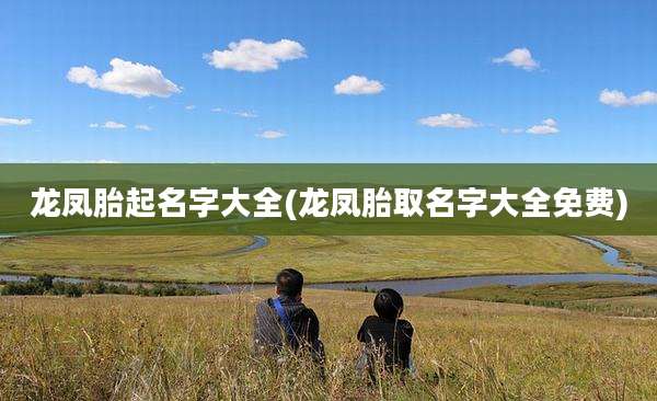 龙凤胎起名字大全(龙凤胎取名字大全免费)