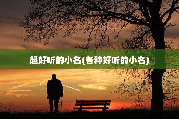 起好听的小名(各种好听的小名)