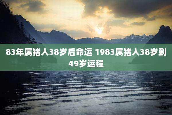 83年属猪人38岁后命运 1983属猪人38岁到49岁运程