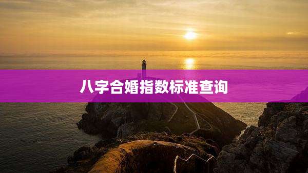 八字合婚指数标准查询