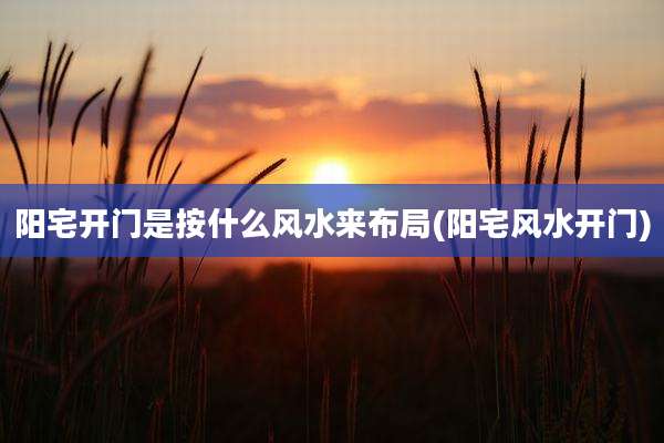 阳宅开门是按什么风水来布局(阳宅风水开门)