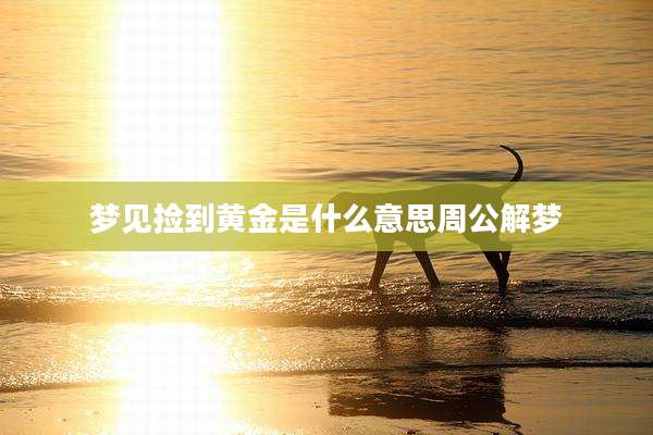 梦见捡到黄金是什么意思周公解梦