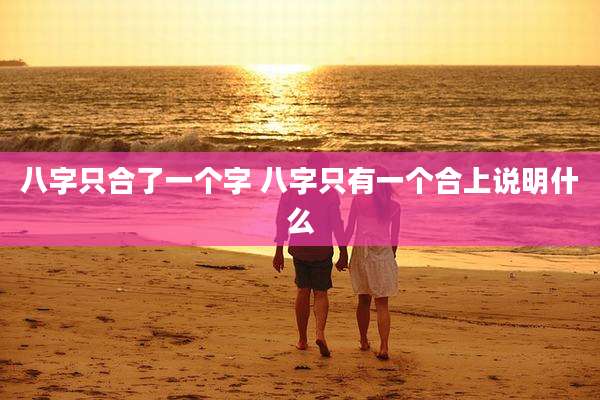 八字只合了一个字 八字只有一个合上说明什么