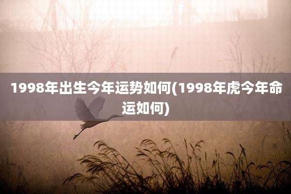 1998年出生今年运势如何(1998年虎今年命运如何)