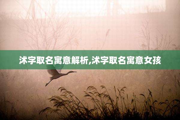 沭字取名寓意解析,沭字取名寓意女孩