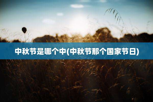 中秋节是哪个中(中秋节那个国家节日)