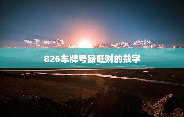 826车牌号最旺财的数字