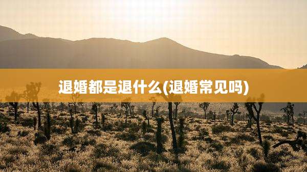 退婚都是退什么(退婚常见吗)