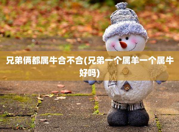 兄弟俩都属牛合不合(兄弟一个属羊一个属牛好吗)