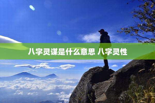 八字灵谋是什么意思 八字灵性