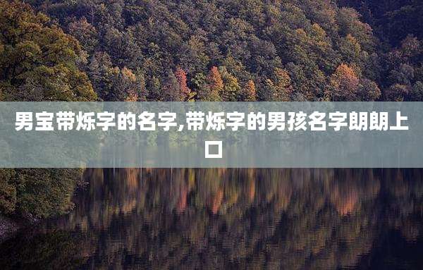 男宝带烁字的名字,带烁字的男孩名字朗朗上口
