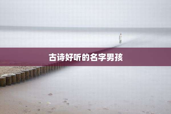 古诗好听的名字男孩