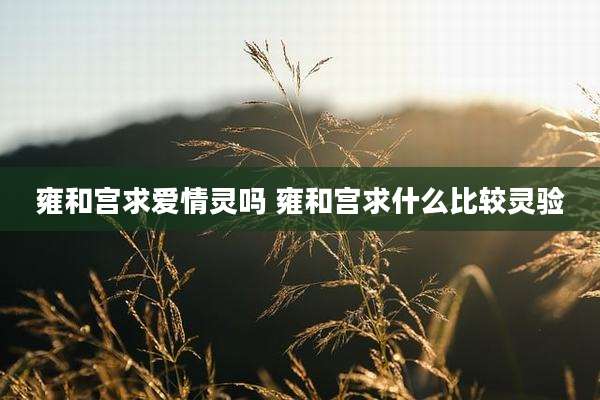 雍和宫求爱情灵吗 雍和宫求什么比较灵验