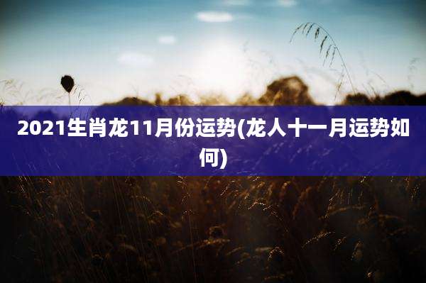 2021生肖龙11月份运势(龙人十一月运势如何)