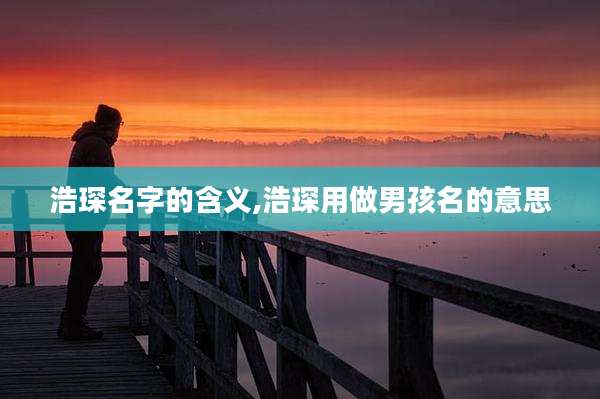 浩琛名字的含义,浩琛用做男孩名的意思