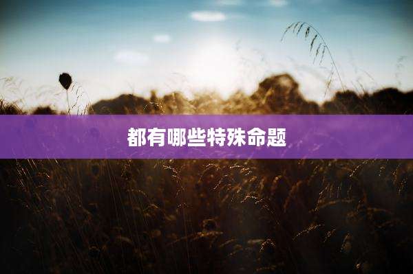 都有哪些特殊命题