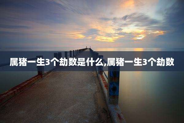 属猪一生3个劫数是什么,属猪一生3个劫数