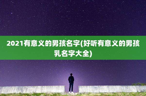 2021有意义的男孩名字(好听有意义的男孩乳名字大全)