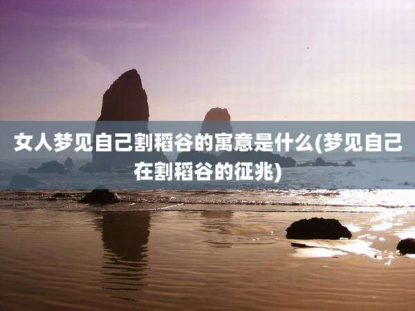 女人梦见自己割稻谷的寓意是什么(梦见自己在割稻谷的征兆)