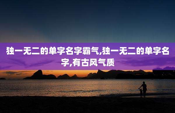 独一无二的单字名字霸气,独一无二的单字名字,有古风气质