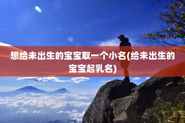 想给未出生的宝宝取一个小名(给未出生的宝宝起乳名)