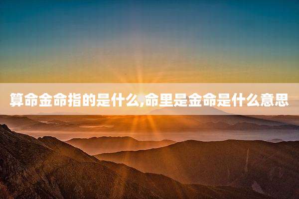 算命金命指的是什么,命里是金命是什么意思