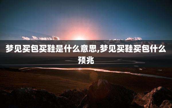 梦见买包买鞋是什么意思,梦见买鞋买包什么预兆