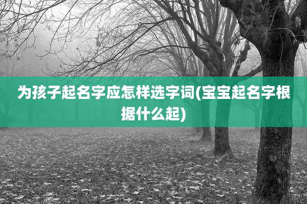 为孩子起名字应怎样选字词(宝宝起名字根据什么起)
