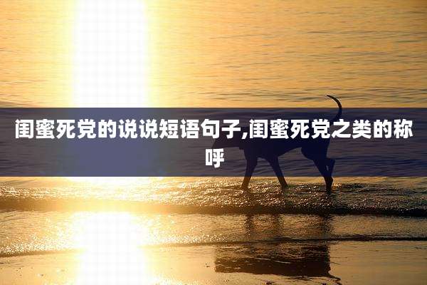 闺蜜死党的说说短语句子,闺蜜死党之类的称呼