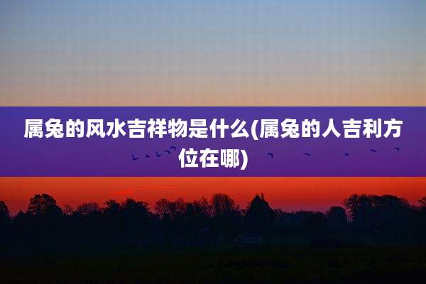 属兔的风水吉祥物是什么(属兔的人吉利方位在哪)