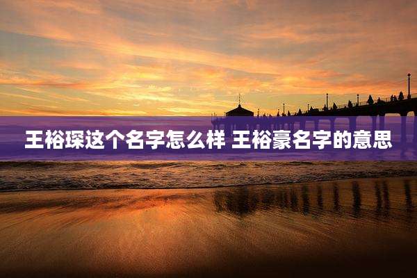王裕琛这个名字怎么样 王裕豪名字的意思
