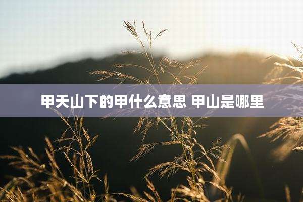 甲天山下的甲什么意思 甲山是哪里