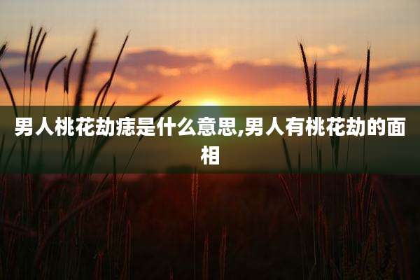 男人桃花劫痣是什么意思,男人有桃花劫的面相