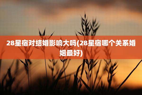 28星宿对结婚影响大吗(28星宿哪个关系婚姻最好)