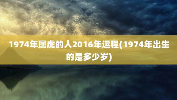 1974年属虎的人2016年运程(1974年出生的是多少岁)