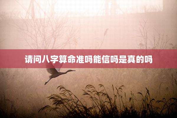 请问八字算命准吗能信吗是真的吗