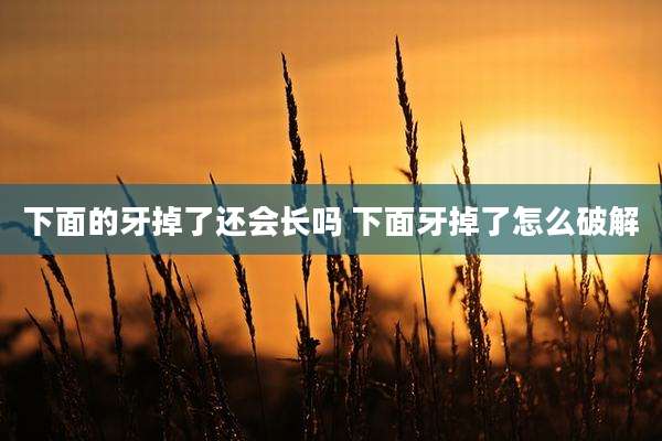 下面的牙掉了还会长吗 下面牙掉了怎么破解